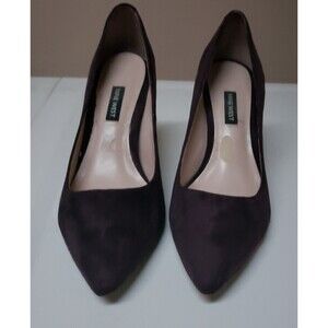 Women's Nine West Plum Purple Genuine Suede Formal Pump Heel Sz 8.5M PO Good